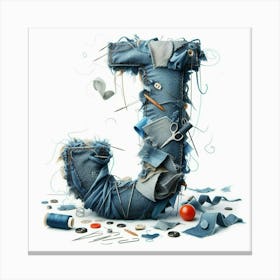 Funny Alpabet - J (Jeans) Canvas Print