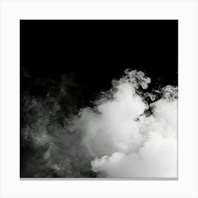 White Smoke On Black Background With Copy Space E14 Canvas Print