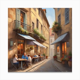 Cafes In France Canvas Print