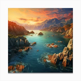 Sunset In The Mountains Canvas Print