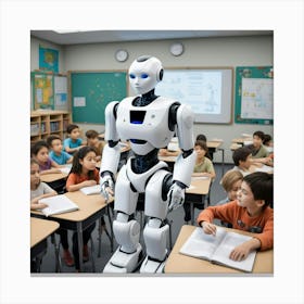 Robot In Classroom 4 Canvas Print