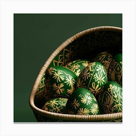 Easter Eggs In A Basket 7 Canvas Print