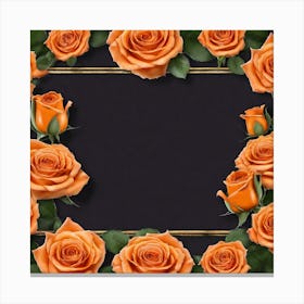 Orange Roses Frame 5 Canvas Print