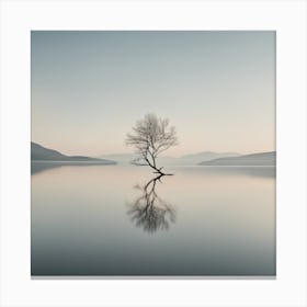 Lone Tree In Water Canvas Print