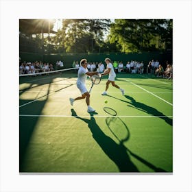 Tennis Players In Action 2 Canvas Print