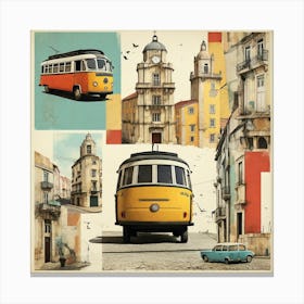 Lisbon Trams paintings Canvas Print