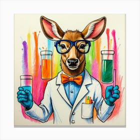 Deer Scientist 1 Canvas Print