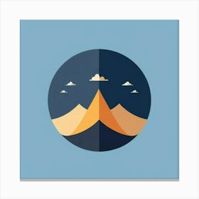 Flat Mountain Icon Canvas Print