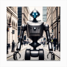 Robot In The City 35 Canvas Print