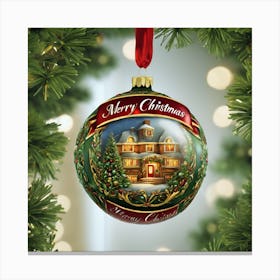 Merry Christmas Ornament Canvas Print