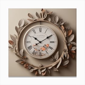 Ivy Wall Clock Canvas Print