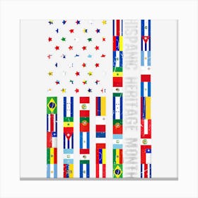 Hispanic Heritage Month Decoration Portuguese Country Flags Canvas Print