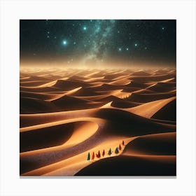 Whispers of the Desert: Shifting Sands and Starry Dreams Canvas Print