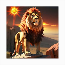 Lion In The Sun 1 Canvas Print