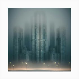 Cityscape In The Fog 1 Canvas Print