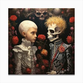 'Skull And Roses' Canvas Print