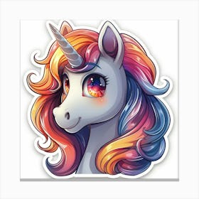 Unicorn Sticker 110 Canvas Print