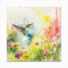 Hummingbird Watercolor Painting Canvas Print