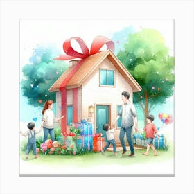 Happy Childhood Happy Family Canvas Print