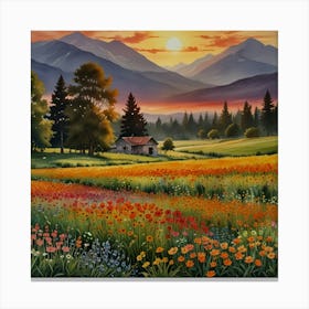 Field Of Flowers Canvas Print