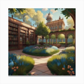Library Garden Canvas Print