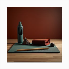 Yoga Mat And Bottle Canvas Print