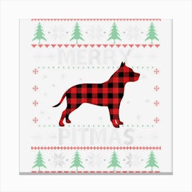 Pitbull Christmas Merry Pitmas Pajama Xmas Dog Lover Ugly Canvas Print