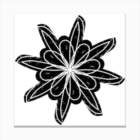 Black And White Flower 9 Canvas Print