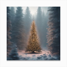 Christmas Tree In The Forest 90 Canvas Print