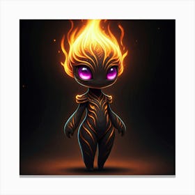 Girl With Flames Canvas Print