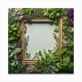 Frame Created From Herbs On Edges And Nothing In Middle Haze Ultra Detailed Film Photography Lig (2) Canvas Print