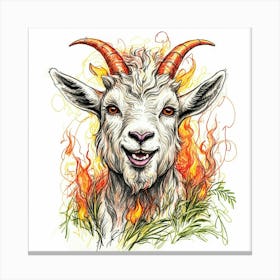 Goat On Fire 31 Canvas Print