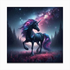 Unicorn In The Night Sky 1 Canvas Print