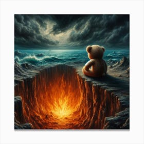 Teddy Bear In The Ocean 1 Canvas Print