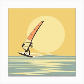 Windsurfing At Sunset Canvas Print