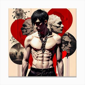 Split Personality Shirtless Male Poster Art Canvas Print