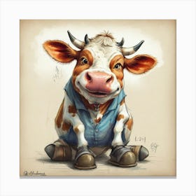 Cute Cow 2 Canvas Print