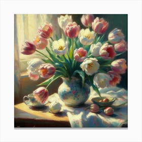 Tulips In A Vase 3 Canvas Print