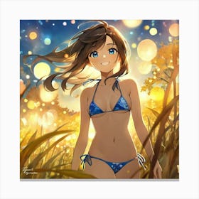 Anime Girl In Bikini nm Canvas Print