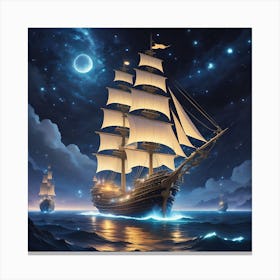 Ships Of The Night Sky Canvas Print