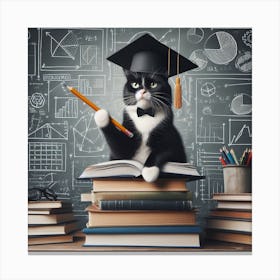 Graduation Cat 1 Canvas Print