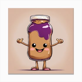 Cartoon Peanut Butter Jar Canvas Print