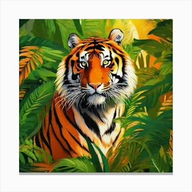 Tiger In The Jungle Canvas Print