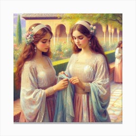 Two Young Women Canvas Print