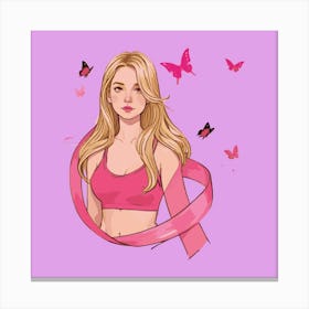 Women Breast Cancer Awareness background with brassiere Calligraphy in Pink Ribbon international symbol for month October suitable for clipart and poster and wall art (3)F Toile