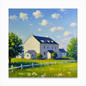 Architectural Delight Scenic Outdoor Simplicity White Farmhouse Canvas Print