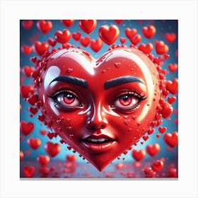 3d Illustration Of A Red Heart Canvas Print