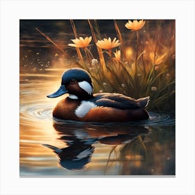 Ruddy Duck lit by Evening Sun Canvas Print