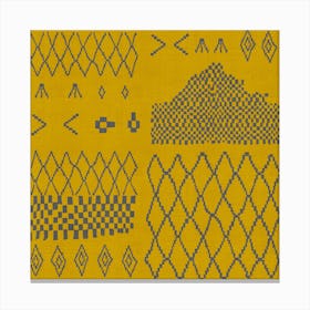 Moroccan Patchwork In Mustard Canvas Print
