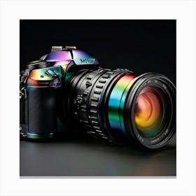 An Ultra Realistic 3d Representation Of A Camera Skillfully Molded From Sleek Transparent Glass R Canvas Print